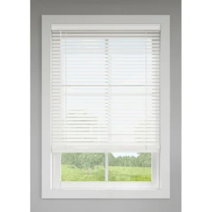 Levolor Trim+Go 2-in Slat Width 59-in x 48-in Cordless White Faux Wood Room Darkening Horizontal Blinds
